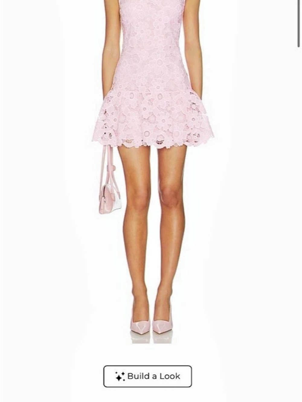 Self-Portrait Pink Lace Collared Mini Dress